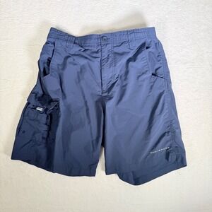 Columbia‎ Men's Navy Blue Outdoor Utility Cargo Shorts Omni Shade UPF 50 Size S